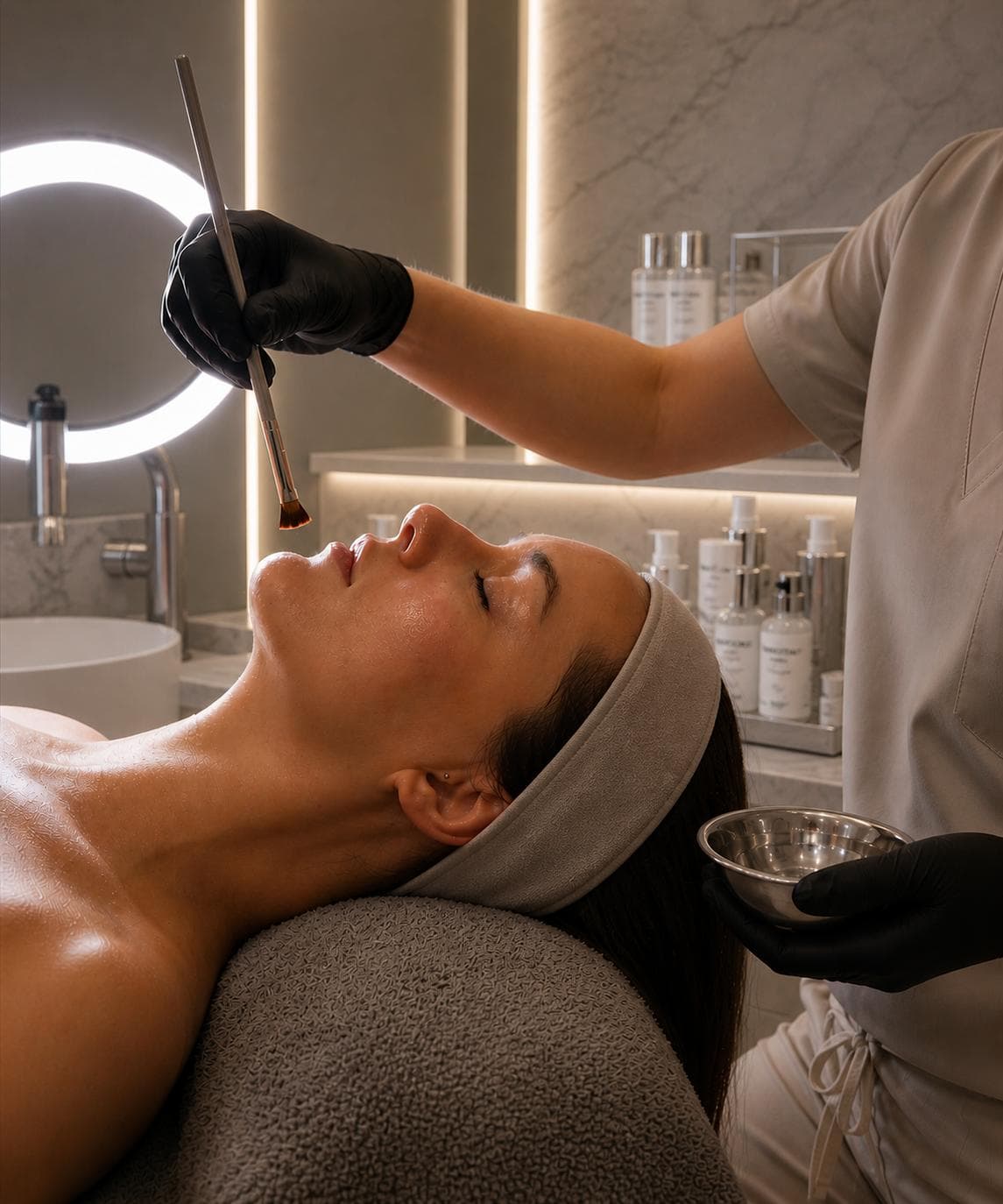 Clinic practitioner creating treatment content with a client